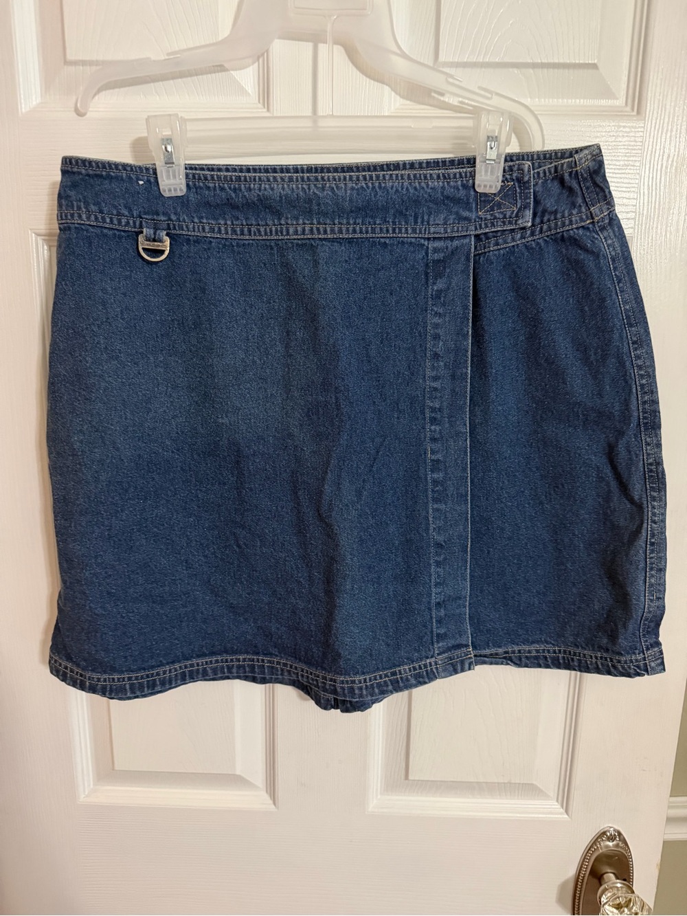 Dark Blue Denim Wrap Skort- “Tapemeasure “ size16